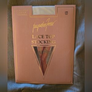 Jacqueline Ferrar White Lace Top Stockings